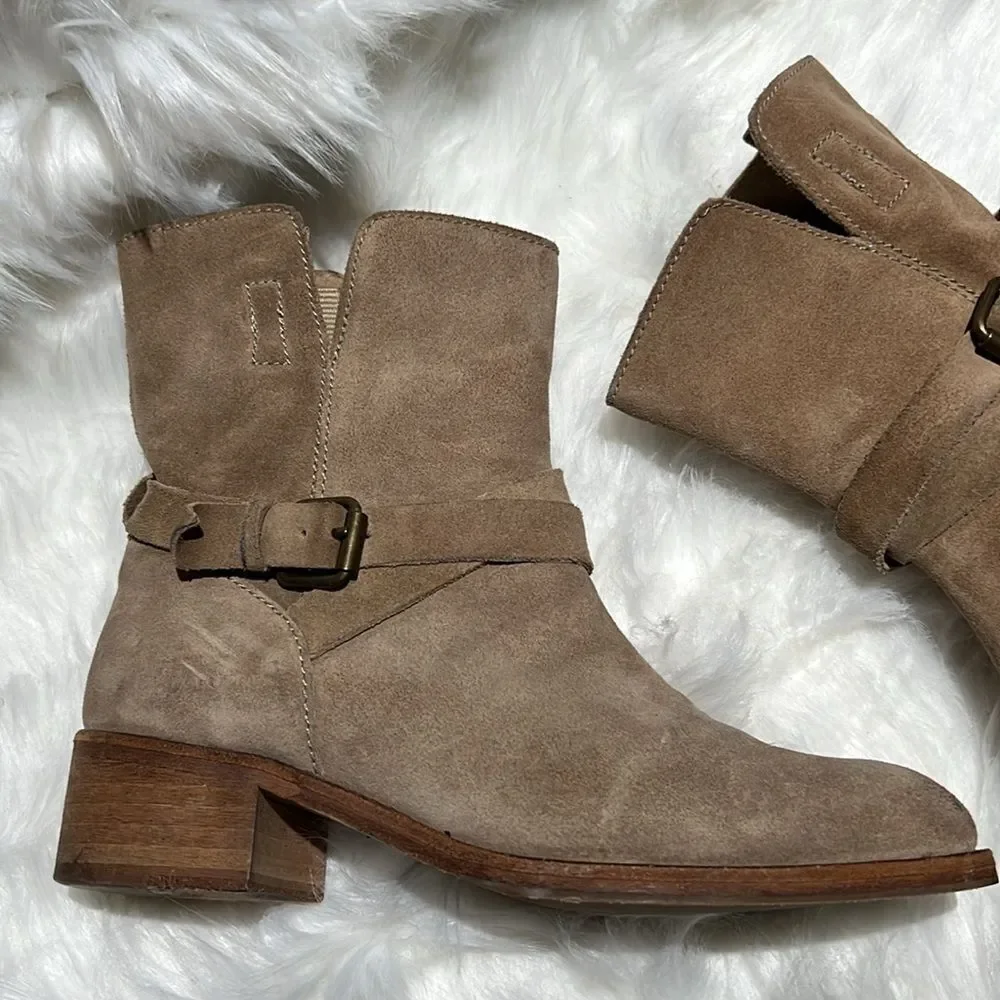 J.Crew $198 Pull‎ On Boots in Tan Suede Size 6. B30B